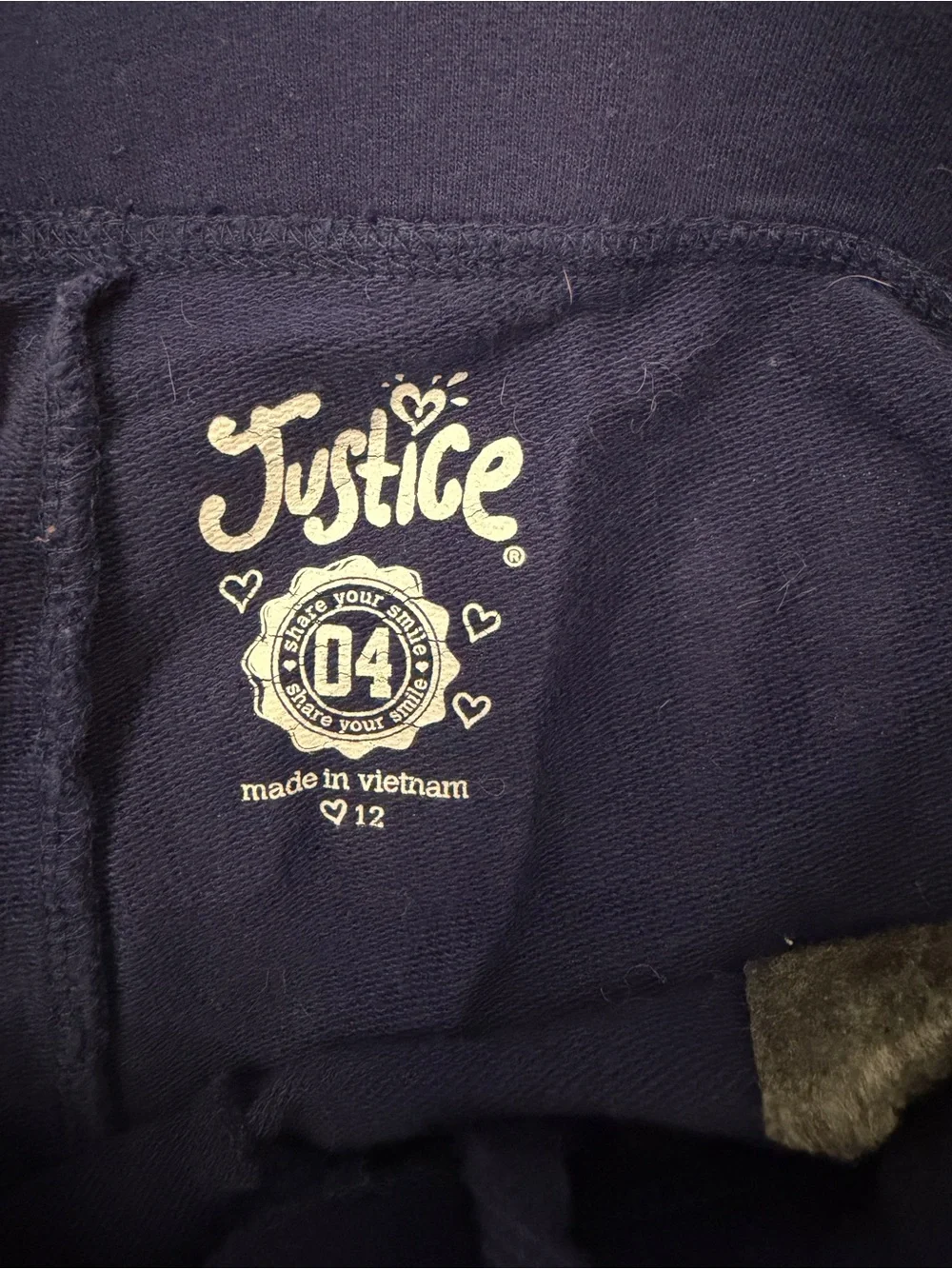 Justice Kids Navy Blue Cotton Drawstring Shorts